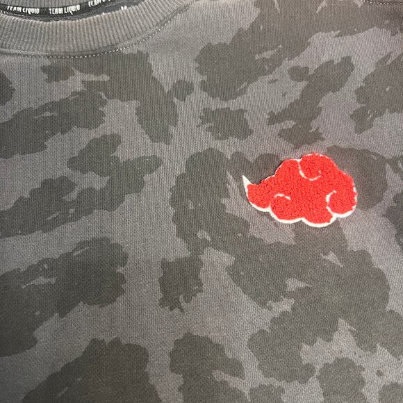 TEAM LIQUID NARUTO AKATSUKI CHARCOAL PATTERN CREWNECK SWEATSHIRT Size XL - Picture 2 of 7